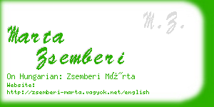 marta zsemberi business card